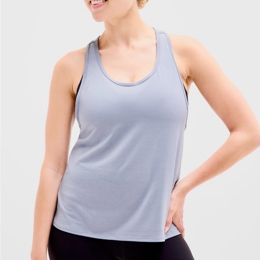 NWT - Athleta - With Ease Sport Racerback Tank - Wms Size L - Blue Color